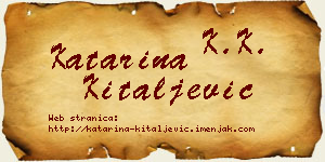 Katarina Kitaljević vizit kartica